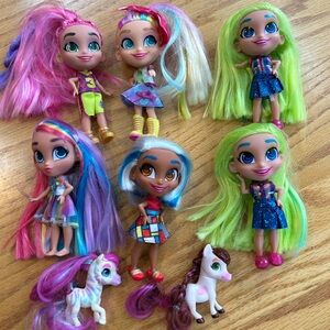 Hairdorables Lot Of 6 Assorted Dolls 5" Harmony, Sallee, Brit, Rayne, Jojo Siwa